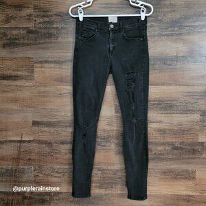 McGuire Denim Jeans Size 27 Skinny Mid Rise Black Wash Stretch Denim